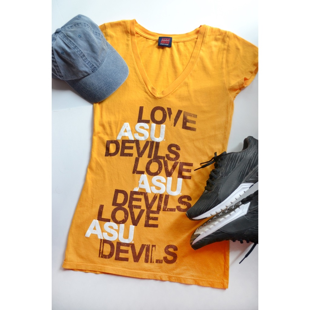 Step Ahead Size S ASU Sun Devils V-Neck T-shirt